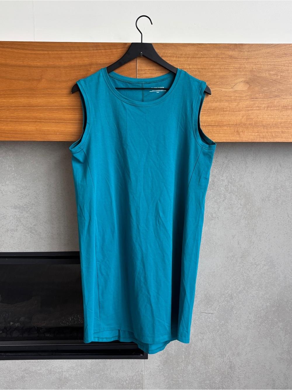 NWT Eileen Fisher Cotton Scoop Neck Stretch Jersey Mini Dress, Size M